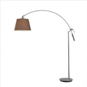 Lamps Arc Floor Lamp with Brown Fabric Shade