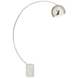 Possini Euro White Marble Base Arc Floor Lamp